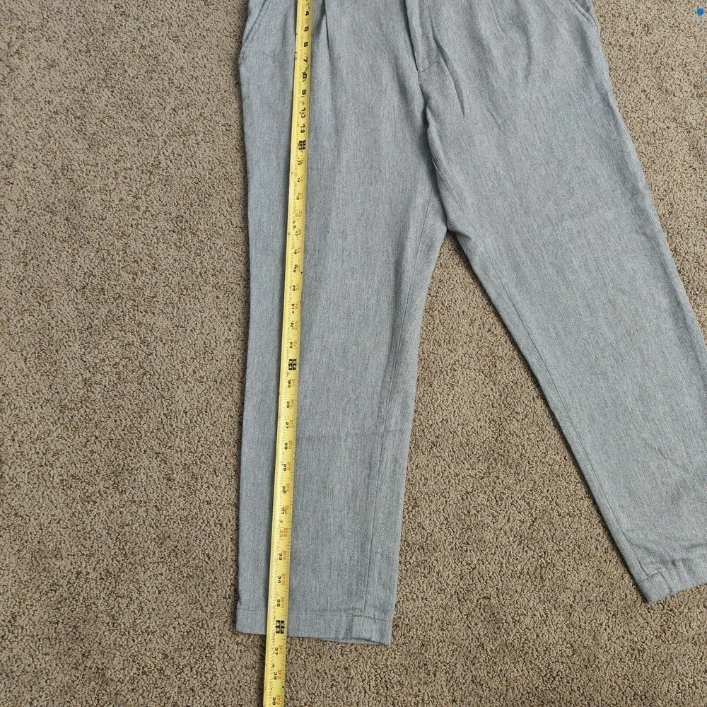Rageblue Mens Gray Pleated Tapered Trousers Elastic Waist Cuffed Pants Size L